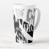 Abstract Black White Gray Milchtasse (Rechte Ecke)