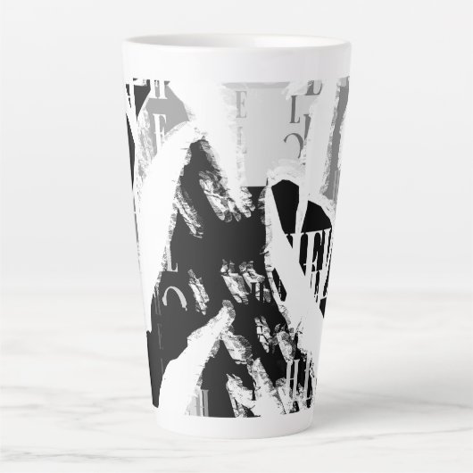 Abstract Black White Gray Milchtasse (Vorderseite)