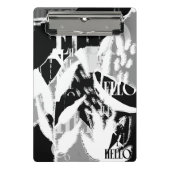 Abstract Black White Gray Mini Klemmbrett (Vorderseite)