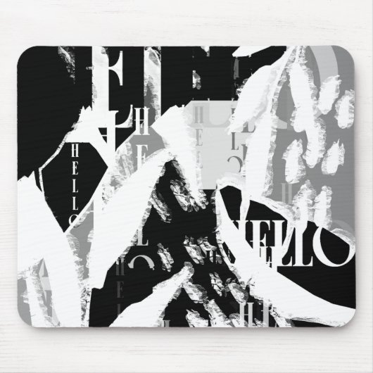 Abstract Black White Gray Mousepad (Vorne)