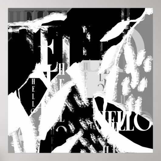 Abstract Black White Gray Poster (Vorne)