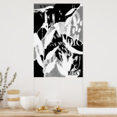 Abstract Black White Gray Poster (Küche)