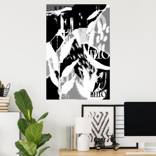 Abstract Black White Gray Poster (Heimbüro)
