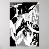 Abstract Black White Gray Poster (Vorne)