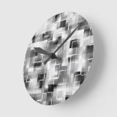 Abstract Black White Gray Runde Wanduhr (Winkel)