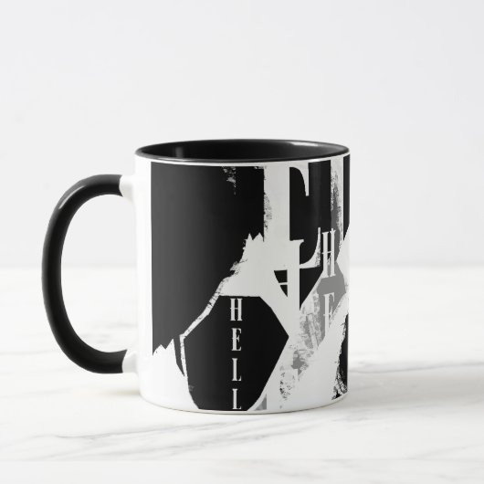 Abstract Black White Gray Tasse (Links)