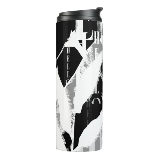 Abstract Black White Gray Thermosbecher (Nach links gedreht)