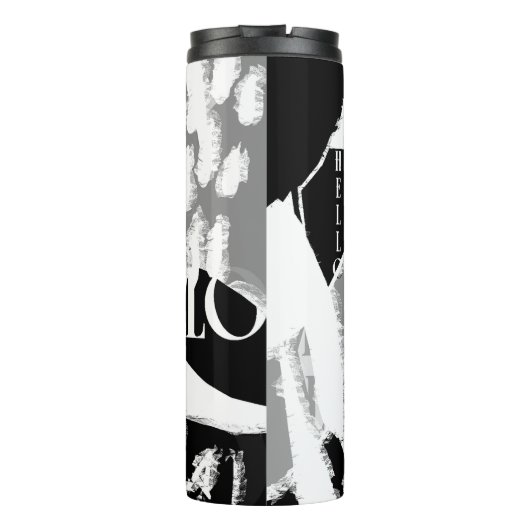 Abstract Black White Gray Thermosbecher (Rückseite)