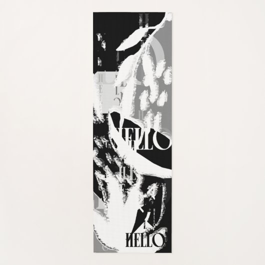 Abstract Black White Gray Yogamatte (Vorderseite)