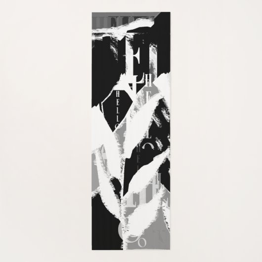 Abstract Black White Gray Yogamatte (Rückseite)