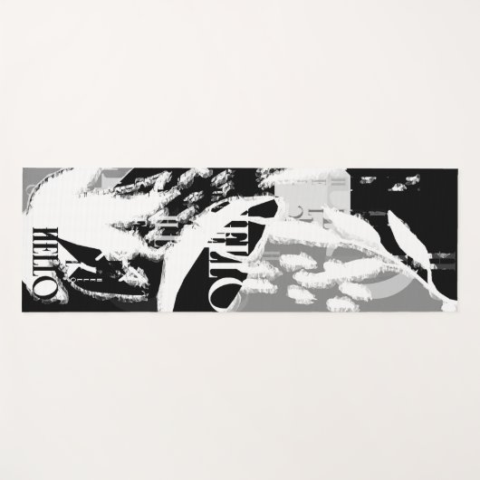 Abstract Black White Gray Yogamatte (Vorderseite (Horizontal))