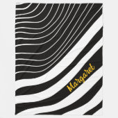 Abstract black &white monogram name fleecedecke (Vorderseite)