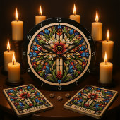 Abstract Bloom Cross Große Wanduhr