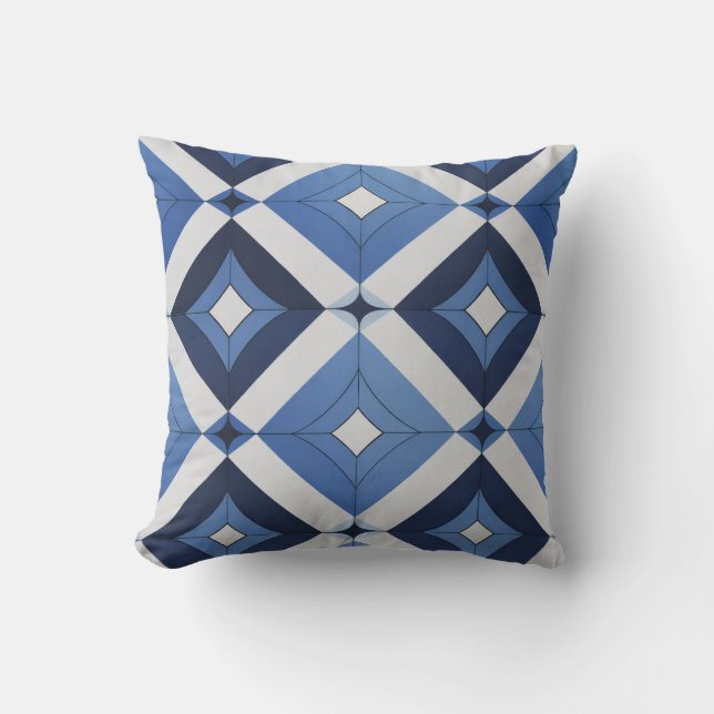 Abstract Blue Accent Cushion Kissen (Vorderseite)