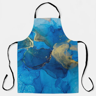 Abstract blue and gold fragment of colorful backgr schürze