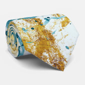 Abstract Blue and Gold Textures Krawatte (Gerollt)