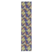 Abstract blue and gold wave geometric pattern 1299 kurzer tischläufer (Vorderseite)