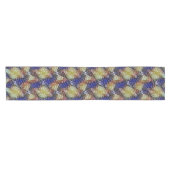 Abstract blue and gold wave geometric pattern 1299 kurzer tischläufer (Horizontal)