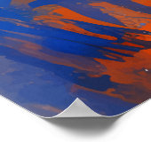 Abstract Blue and Orange Wall Art Poster (Ecke)