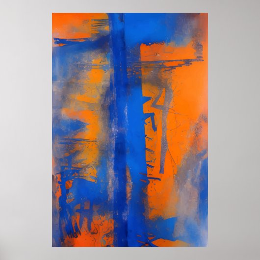 Abstract Blue and Orange Wall Art Poster (Vorne)