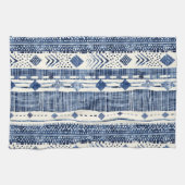 Abstract Blue And White Pattern Geschirrtuch (Horizontal)