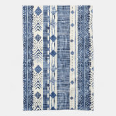Abstract Blue And White Pattern Geschirrtuch (Vertikal)