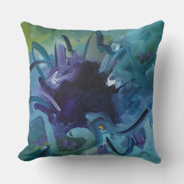 Abstract Blue Art Throw Pillow Home Decor Kissen