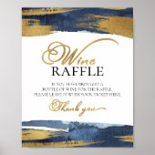 Abstract Blue Bridal Dusche Raffle Spielzeichen Poster (Vorne)