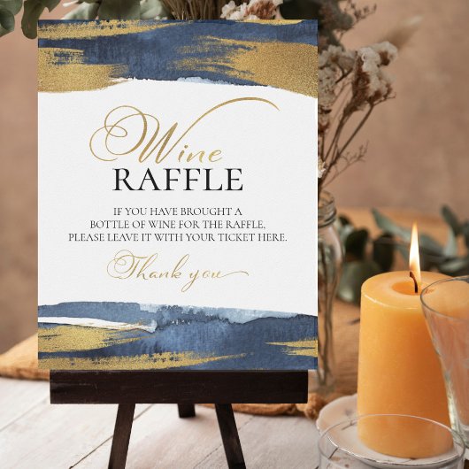 Abstract Blue Bridal Dusche Raffle Spielzeichen Poster