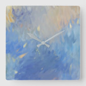 Abstract Blue Brushstrokes Quadratische Wanduhr (Vorderseite)