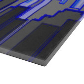 Abstract Blue City Skyline Art Schneidebrett (Ecke)