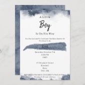 Abstract Blue Elements Sweet Baby Boy Baby Shower Einladung (Vorne/Hinten)