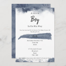 Abstract Blue Elements Sweet Baby Boy Baby Shower Einladung
