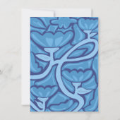 Abstract Blue Floral Patterned Note Card Mitteilungskarte (Rückseite)