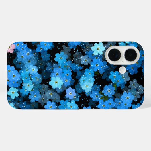 Abstract Blue Flowers Case-Mate iPhone Hülle (Rückseite (Horizontal))