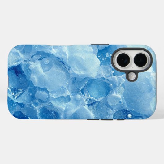Abstract Blue Frozen Ice Crystal Texture Pattern Case-Mate iPhone Hülle (Rückseite (Horizontal))