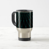 Abstract Blue Geometric Graphic Black Monogram Reisebecher (Vorderseite Links)