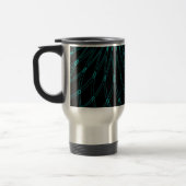 Abstract Blue Geometric Graphic Black Monogram Reisebecher (Links)