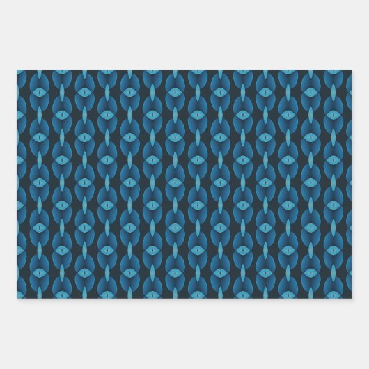 Abstract blue geschenkpapier set (Vorderseite 3)