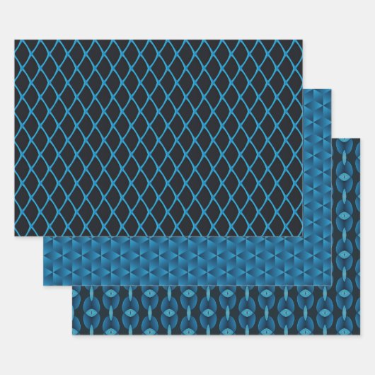 Abstract blue geschenkpapier set (Set)