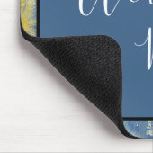 Abstract Blue & Gold Framed Personalized Mousepad (Ecke)