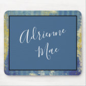 Abstract Blue & Gold Framed Personalized Mousepad (Vorne)