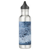 Abstract Blue & Gray Ocean Drift Edelstahlflasche (Links)