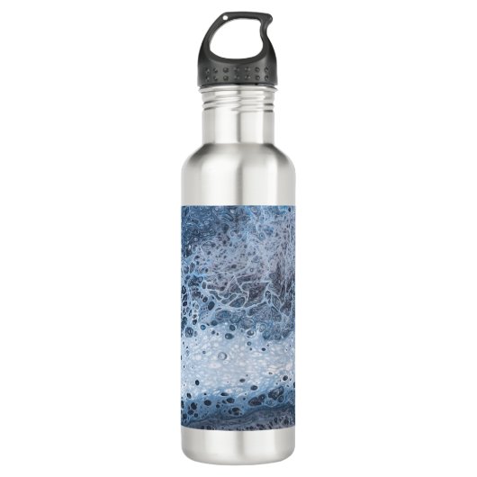 Abstract Blue & Gray Ocean Drift Edelstahlflasche (Vorderseite)