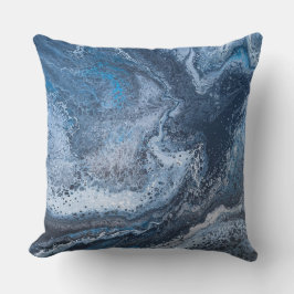 Abstract Blue & Gray Ocean Drift Kissen