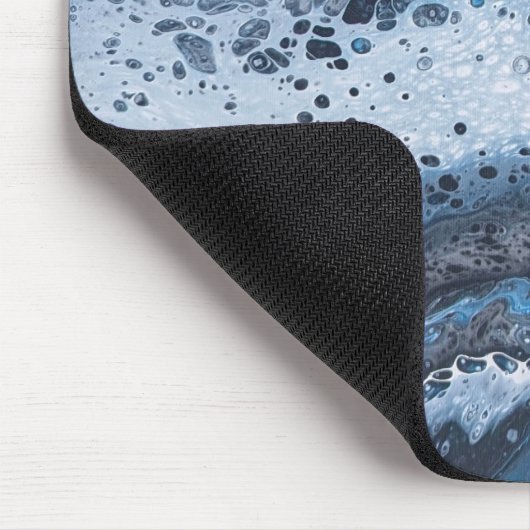 Abstract Blue & Gray Ocean Drift Mousepad (Ecke)