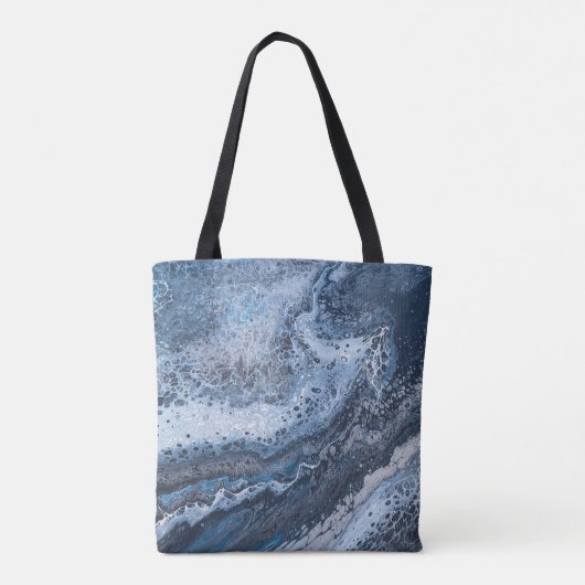 Abstract Blue & Gray Ocean Drift Tasche (Rückseite)
