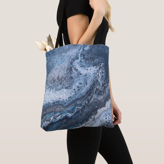 Abstract Blue & Gray Ocean Drift Tasche (Von Nahem)