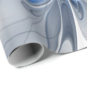 Abstract Blue Gray Watercolor Fractal Art Flower Geschenkpapier (Rolleneckpunkt)