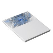 Abstract Blue Gray Watercolor Fractal Art Flower Notizblock (angewinkelt)